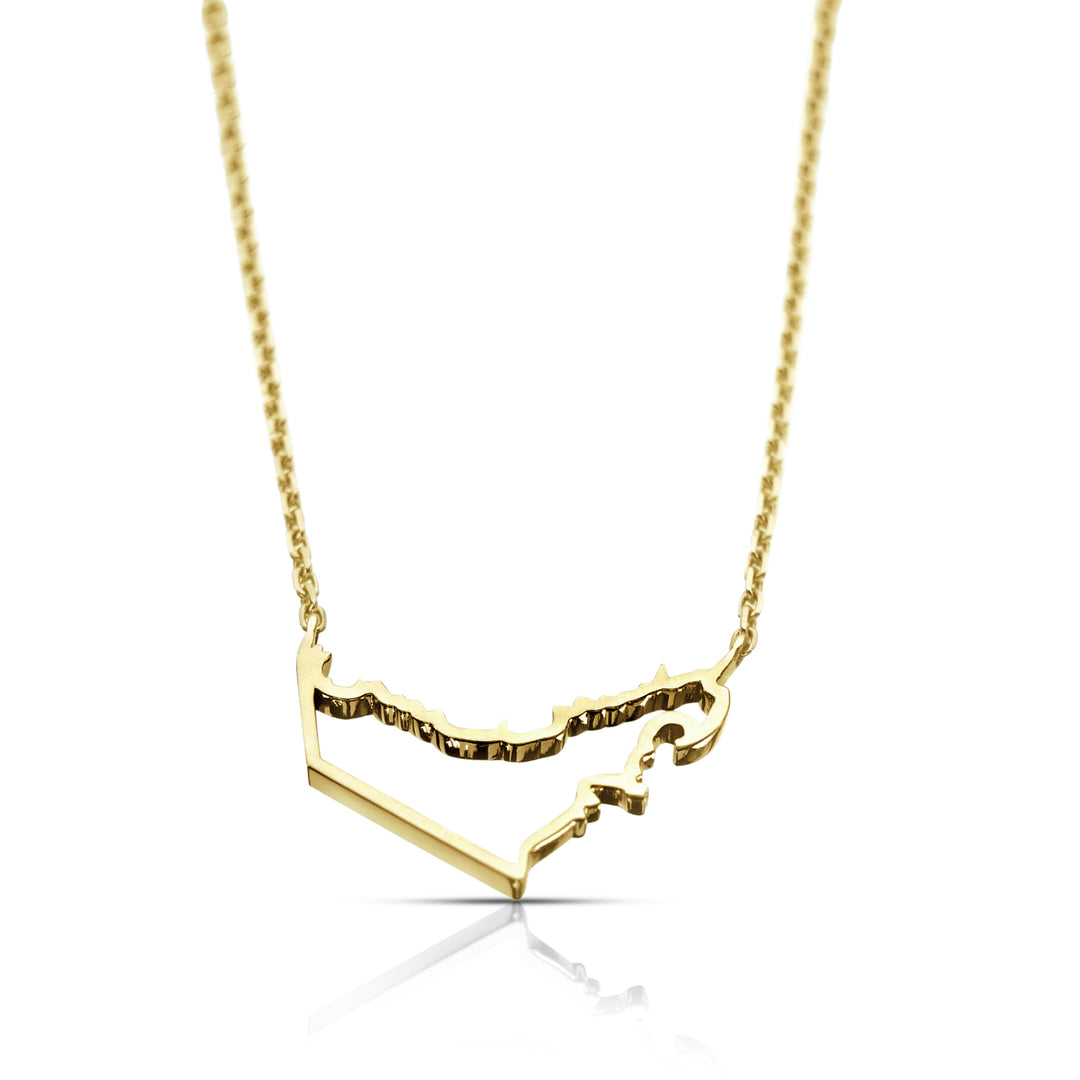 Plain Gold UAE Map Necklace - Small