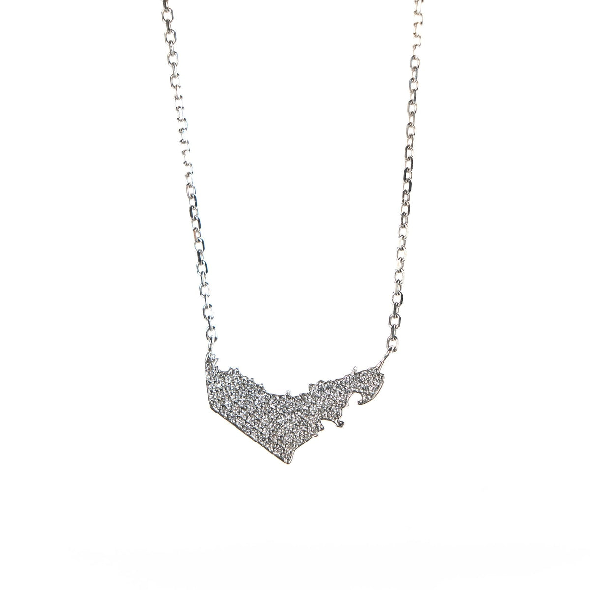 Full diamond uae map necklace   small