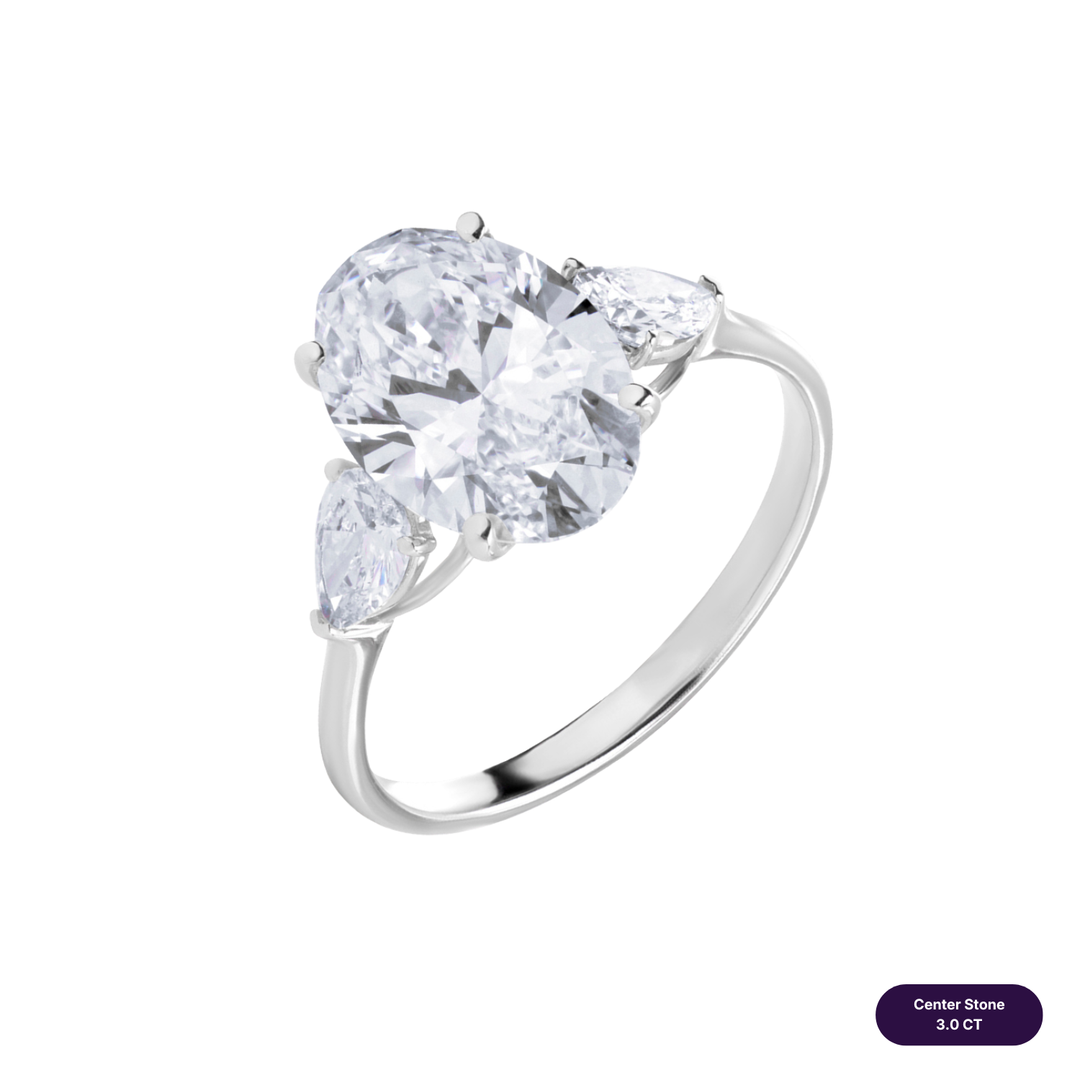 Three-Stones Lab Diamond Ring Oval