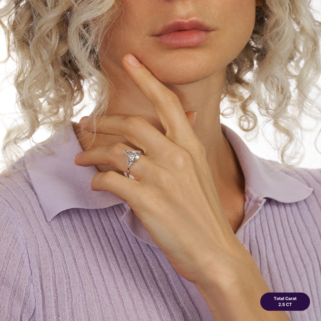 Three-Stones Lab Diamond Ring Pear