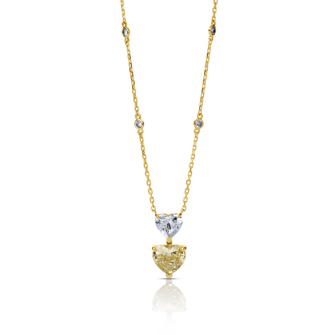 Rosé Lumière Two-Stone Fancy Lab Diamond Necklace Heart