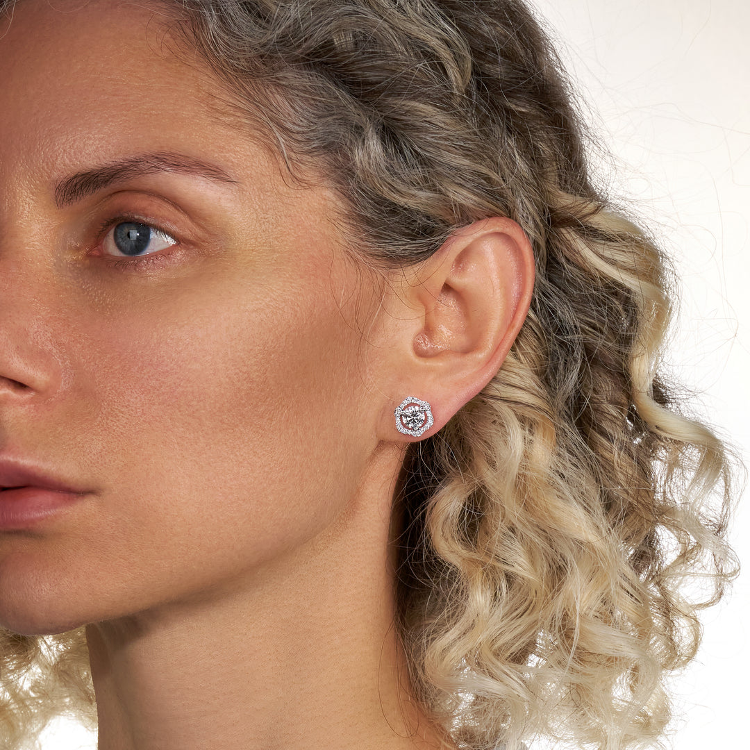 Special Stud Lab Diamond Earrings Round