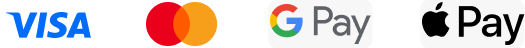 Visa, Mastercard, Google Pay, Apple Pay